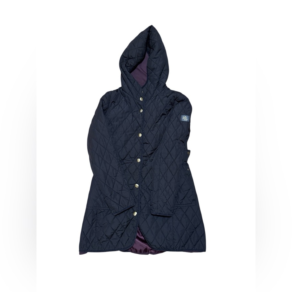 Ralph Lauren Black Quilted Hooded Coat
